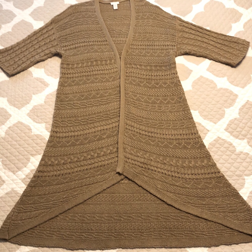Chico’s 46”Long CableKnit Cardigan Sweater-💯% Cotton_PreOwned Perfect Condition